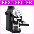 Epic 4-Cup Electric Espresso/Cappuccino Maker - Manual, Stylish Black Finish