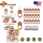 DIY-Friendly Mahogany Bottle Opener Keychain Set with Storage Box - 25 Pcs