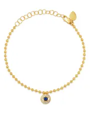 Meria T 14K Yellow Gold Diamond & Sapphire Evil Eye Bracelet