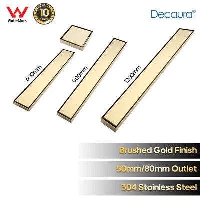 Decaura Bathroom Shower Grate Drain Floor Drain Brushed Gold Tile Insert 304SUS