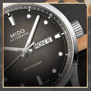 【MIDO 美度】Multifort 先鋒M系列腕錶 灰色直紋橡膠帶款42㎜-加上鍊機＆多豪禮 M6(M038.430.17.081.00)