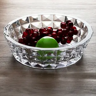 捷克BOHEMIA波西米亞進口水晶玻璃水果盤 果斗 厚重 簡約客廳擺件