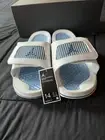 Jordan Hydro IV Retro Off White/ Industrial Blue Size 14 Side / Flip Flop