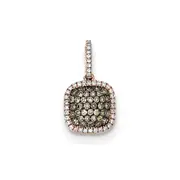 14K Rose Gold Real Diamond u0026 Pav?ó?é¼?í Champagne Real Diamond Pendant