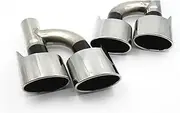 Compatible For Mercedes Benz C W204 W207 W212 W221 Car Rear Exhaust Muffler Tip Air Outlet Vent Silencer Silver Quad Oval Tips Tailtip