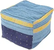 Cabilock Living Room Furniture Boho Pouf Cover Stuffed Foot Rest Square Linen Cotton Pouf Footrest Tatami Seat Cushion Floor Chair for Yoga Room Living Room Home Decor Sky-Blue