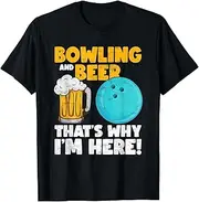 [VidiAmazing] Bowling & Beer That's Why I'm Here Bowler ds306 T-Shirt