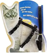 Proxima Direct Cat Harness with Lead, Escape Proof Harness Soft Adjustable Nylon Leash Leash Set for Cat Kitten Small Pet Walking (Black)