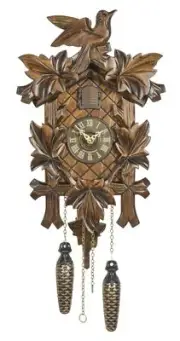 Quartz Cuckoo Clock 5 leaves, bird, with music TU 350 QM NEW