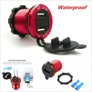 Auto Car Cigarette Lighter Charger Socket Dual USB Port LED Voltmeter Waterproof (for: Subaru)