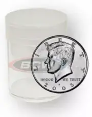 Case 490 BCW Round Clear Plastic Kennedy / Franklin Half Dollar Coin Tubes