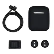 2 Set Anti-lost Rope + Silicone Case + Earphone Hang Buckle + Earplug Cover Bluetooth Wireless Earphone Cover Case Set for Apple AirPods Protective shell