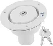 RV Fresh Water Cap Gravity Freshwater Inlet Lock Leak Proof Hatch Filler Cap with 2 Keys White for Motorhome Caravan Motorhome