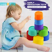 在飛比找蝦皮購物優惠-全新 8 件裝嬰兒疊杯開發趣味彩虹疊杯幼兒玩具