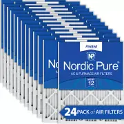 Nordic Pure 16x16x1 Pleated MERV 12 Air Filters 24 Pack