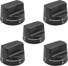 5-Pack Black Burner Range Knobs Compatible with Top Brands PA010034