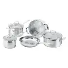 5pc Scanpan Stainless Steel Saucepan/Frying Pan Kitchen Cookware Set w/ Steamer