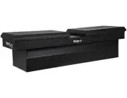 18x20x71 Inch Textured Matte Black Diamond Tread Aluminum Gull Wing Truck Box -
