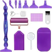 Diamond Art Accessories Tools, FineGood Diamond Art Painting Kits 5D Diamond Art Drill Pen Kits with Screw Pen Tips Roller Brush Glue Clay Trays Diamond Art Kits Set