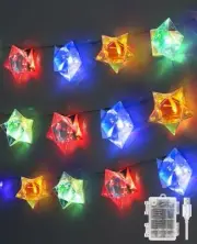 Iridescent Decor 10Ft Star String Lights 20 LED USB/Battery Color-Star