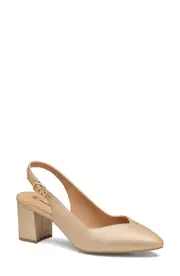 Johnston & Murphy Vicki Slingback Pump in Sand Pearlized Glove Leather at Nordstrom, Size 9