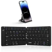 Foldable Bluetooth Keyboard - Portable Wireless Keyboard with Stand Holder, R...