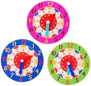 WHAMVOX 3pcs Clock Boy Puzzles Sports Clock for Puzzles Wooden