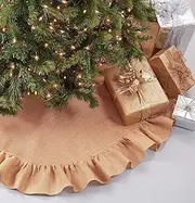 SARO LIFESTYLE Jute Christmas Tree Skirt