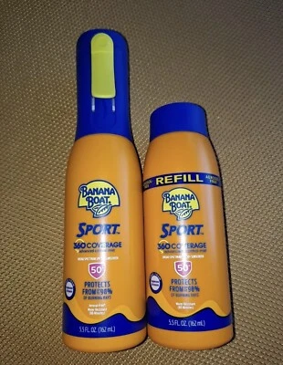 Lot 2 Banana Boat Sport 360 Coverage Sunscreen Mist - 5.5 fl oz SPF 50+