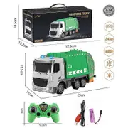 Kids RC Garbage Truck Toy with Lights 1:24 Scale Radio Controlled Car Sanitation Vehicle Recycling Cars Early Learning Boys Toys