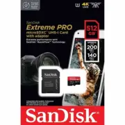 SanDisk 512GB Extreme PRO microSDXC Memory Card A2 V30 4K UHD 200MB/s
