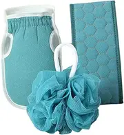 MUSISALY 1 Set Bathing Gloves Exfoliating Shower Accessories with Back Scrubber Bath Ball for Deep Cleaning Comfortable Durable Bathroom Use Lake