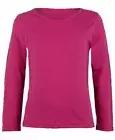 Kids Girls Long Sleeve Round Neck Plain Basic Stretch T-Shirt Top Age 2-13 Years