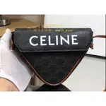 MIA二手CELINE 賽琳 TRIANGLE BAG 三角包 195902老花 復古秀款 標誌印花 凱旋門 帆布翻蓋包