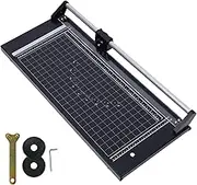 24 Inch Manual Rotary Paper Trimmer, Professional Metal Precision Paper Cutter with 2 Spare Blades, Heavy Duty Rolling Trimmer, 0 to 60° Cutting Angle, or Label, Origami, Card, Photo