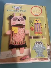 Kwik Sew ~Ellie Mae Designs ~Pattern K224 Kids Laundry Bags: Shark~Panda~Monster