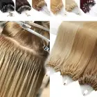 Russian Remy Human Hair Extensions Micro Loop Nano Bead Rings Pre Bond FULL HEAD