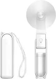 Portable Handheld Fan, Foldable Small Fan, Mini Hand Held Fan with USB Rechargeable, Personal Fan for Girls Women Fan for Home, Office, Indoor, Outdoor, Travelling (White)