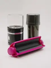 Pre Roll Set (3pc) Electric Grinder, Stash jar, PINK Classic Roller Machine