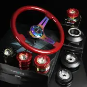 NRG 181H HUB+GOLD CHROME GEN 2.0 QUICK RELEASE+3"DISH IRIDIUM STEERING WHEEL RED (for: Volkswagen)