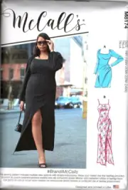 McCall's M8174 Women's 18W to 24W Bodycon Knit Dress Uncut Sewing Pattern