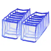 2pcs Wardrobe Clothes Organizer, Foldable Underpants Storage Box, Blue