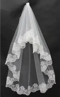 在飛比找樂天市場購物網優惠-復古新款蕾絲花邊新娘結婚頭紗短款旅拍影樓攝影白紗頭紗