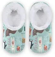 [Caihoyu] Slipper for Kids Girls Boys Fuzzy Fleece Non-Slip Lightweight House Shoes Bedroom Home Office Travel Yoga