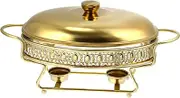 Alipis 1Pc Gold Buffet Heating Stove Food Warmer Container for Hotel Restaurant Capacity and Practical Design for Catering Events Weddings and Self Service Buffets