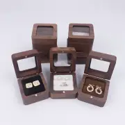 Vintage Wood Ring Box Earring Jewelry Display Storage Holders Engagement Wedding