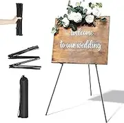 Easel Stand, Instant Floor Poster, Lightweight, 63'' Foldable Artist Easel for Wedding Banner, Painting Canvas, Poster, Adjustable Metal Easel with Portable Bag