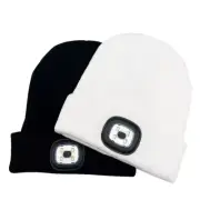Beanie Hat With LED Light Rechargeable Bright Headlamp Winter Warm Knitted Hats