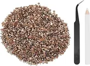 uxcell 5000pcs Flatback Rhinestones Resin, SS12 3mm Resin Rhinestones Bulk Round Shine Gems with Pickup Tools for DIY Nail Art Tumblers Mugs Clothes, Rose Gold