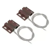 Magnetic Reed Switch, 2 Pack NO Wired Magnetic Contact Switch, Brown